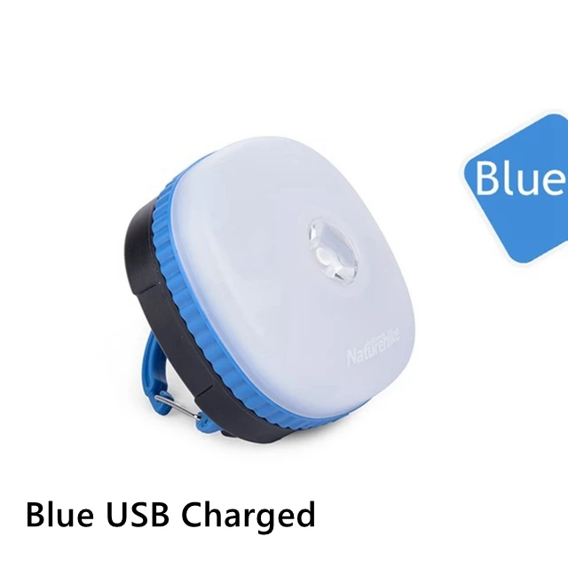 Blue USB Charged Портативный наружный светодиодный светильник Naturehike для кемпинга, магнитный светильник для палатки, подвесная палатка, аварийный светодиодный светильник, два цвета - Цвет: Blue USB Charged