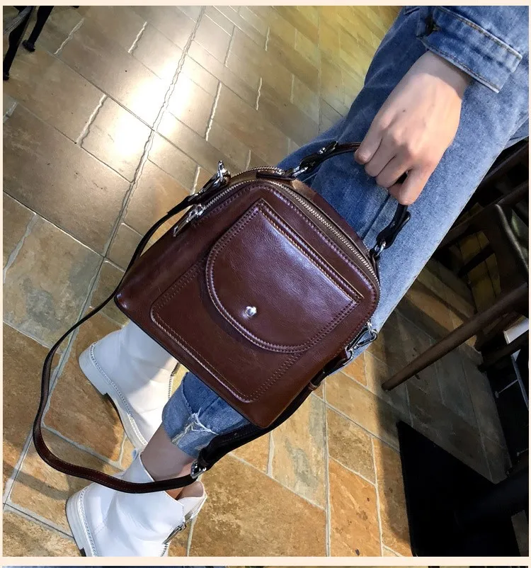 Bolso сумка на плечо однотонная кожаная сумка модная женская сумка в европейском и американском стиле сумка-мессенджер - Цвет: coffee
