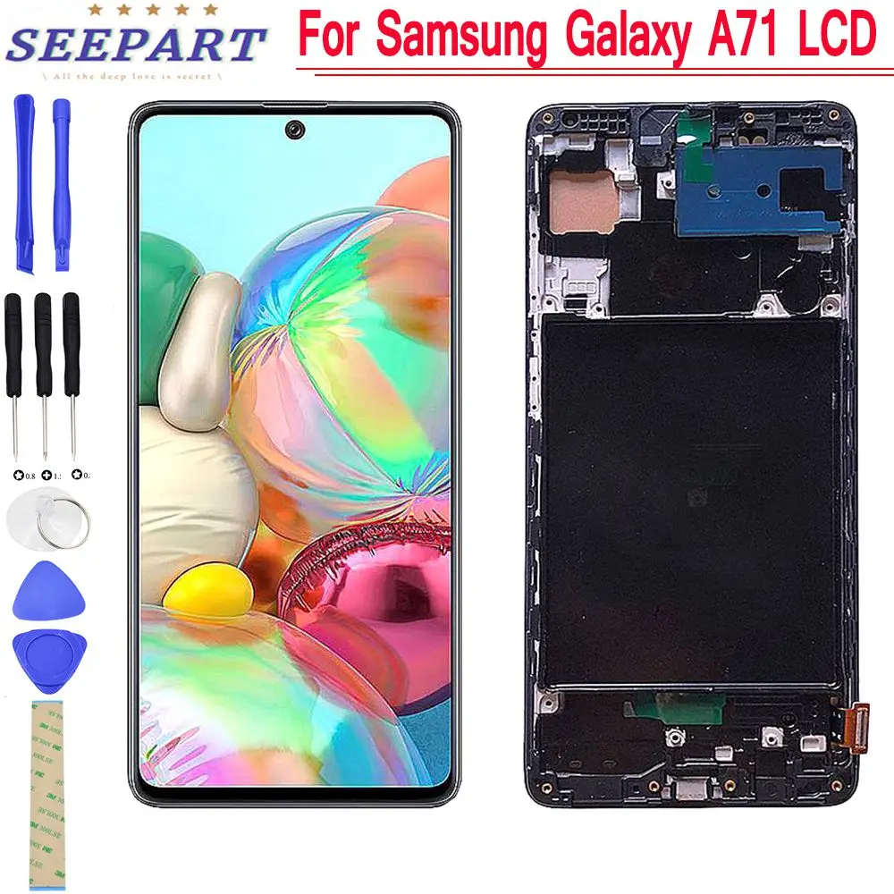 Сенсорный ЖК-экран для Samsung Galaxy A71 дигитайзер полная сборка замена новая модель +