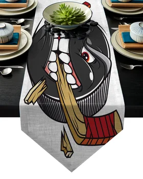 

Hockey Hockey Sport Cartoon Table Runner Table Flag Home Party Decorative Tablecloth Table Runners