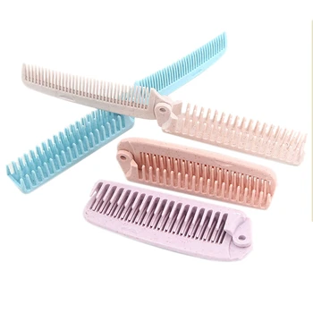 

10PCS Portable Foldable Hair Comb Brush Anti-Static Hairbrush Portable Travel Hair Brush Wheat Straw Wide Tooth Comb