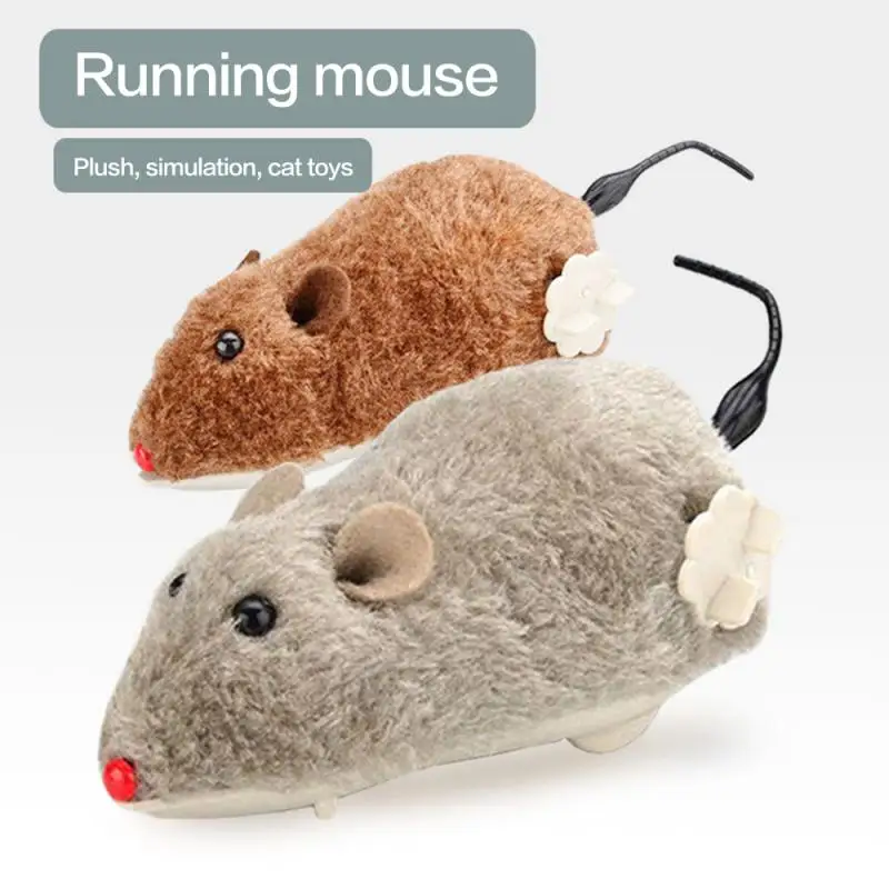 

Clockwork Spring Power Plush Mouse Toy Cat Dog Playing Toy Mechanical Motion Rat