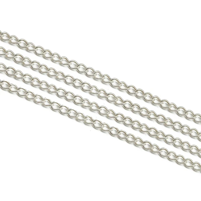Solid 925 Sterling Silver Oval Cable Chain bulk Loose Rope Link for Jewelry  making Diy Components and Findings, 1 meter - AliExpress