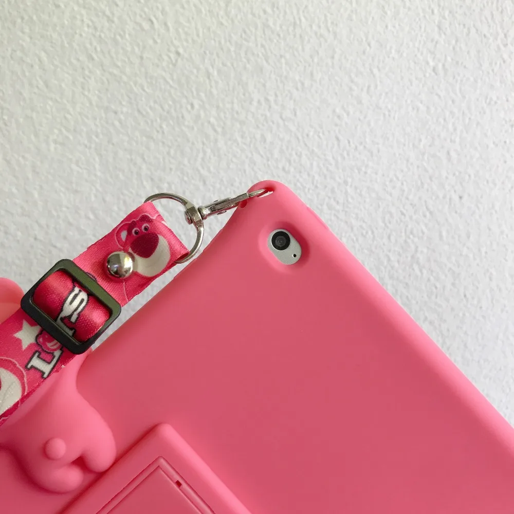 Милый детский чехол для iPad Mini 1/2/3/4/5 Mini 5 4 3 2 1 Mini5 Mini4 Mini3 7,9 '', мягкий силиконовый чехол-подставка из поликарбоната+ ремешок