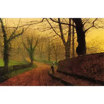 

10 Hand Painted Art Paintings by Teachers - Stapleton Park Pontefract landscape John Atkinson Grimshaw - Oil Painting on Canvas