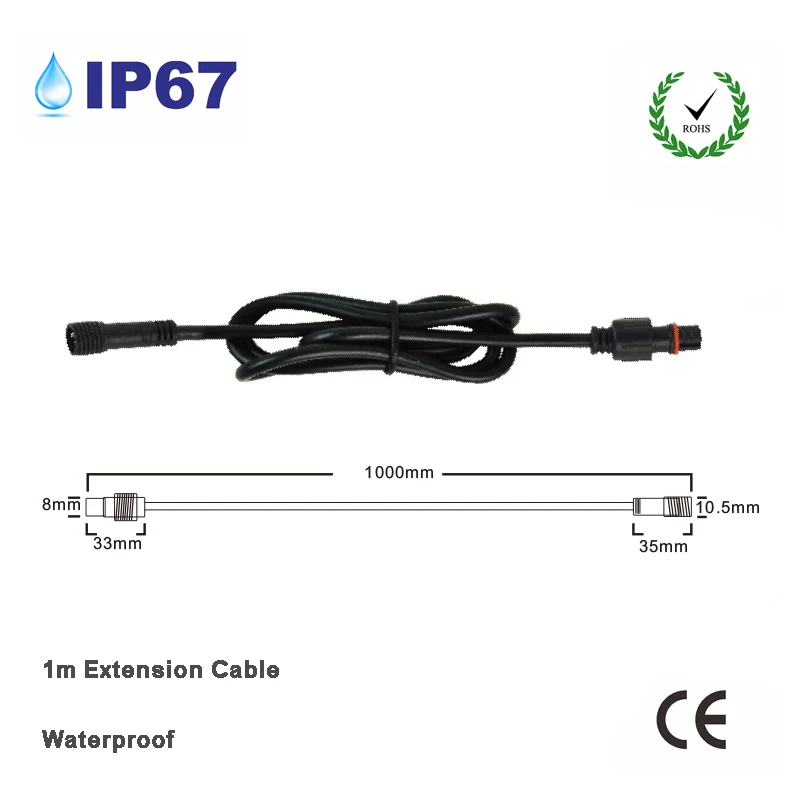 Силиконовый провод IP67 CE 1 м 2 контактный Удлинительный светодиодный кабель 3 Y