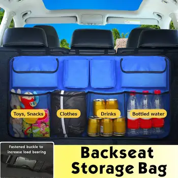 

Car Trunk Universal Organizer Backseat Storage Bag Net Oxford Capacity Tool Box Hanging Seat Back Organizers Stowing Tidying