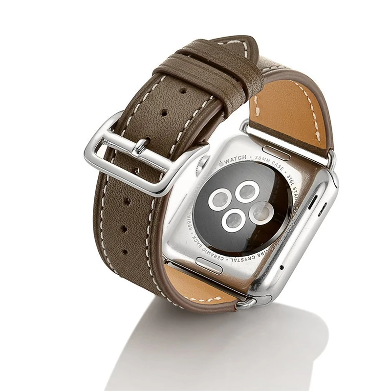 Ремешок-манжета для Apple Watch ремешок 44 мм 42 мм 40 мм 38 мм кожаный браслет ремень для iWatch серии 5 4 3 2 1 сменный ремешок для часов