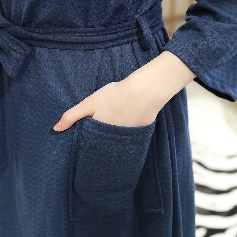 Sfit Women Bathrobe Nightgow Flannel Fleece Lace Up Sashes Robe Sleepwear Thicken Warm Autumn Winter Home Couple Bathrobe Female