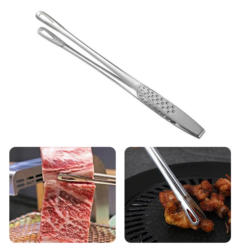 1pcs Stainless Steel Food Tongs Japanese Style Barbecue Clamp Kitchen