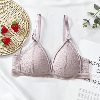 

SFIT Floral Lace Bras For Women Sexy Lingerie Deep V Lace Bralette Female Brassiere Wire Free Underwear Push Up Bra