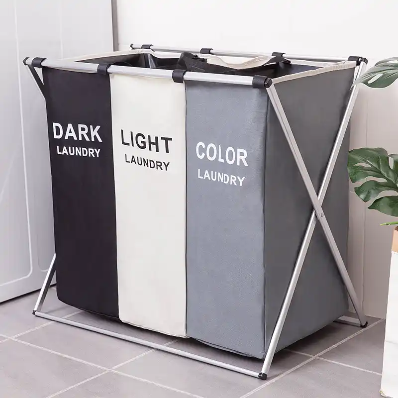Foldable Dirty Laundry Basket Organizer Hamper Sorter Clothes Toys Two Or Three Grids Collapsible Folding Large Laundry Basket Storage Baskets Aliexpress