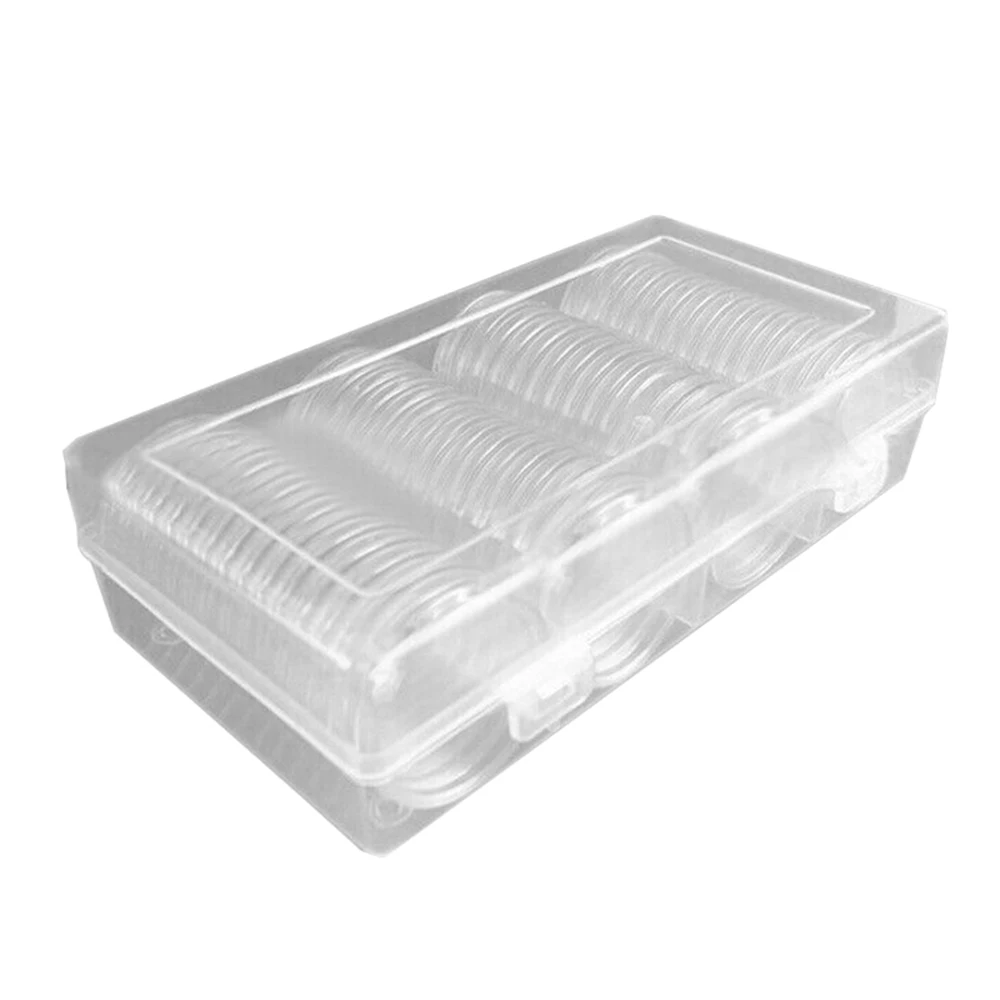 

60pcs Clear Round Case Collection Storage Box Capsule For Round Coin Commemorative Coin Container Holder 40mm