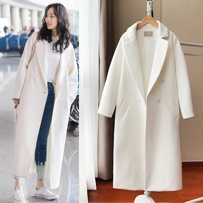 

winter New Autumn Women Coat Harajuku Streetwear Women Clothes Korean Plus Size Velvet Jacket Wool Coat White Woolen Coat Female