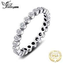 Jpalace Cubic Zirconia Nhẫn Nữ Bạc 925 Cho Nữ, Nhẫn Nữ Xếp Chồng Nhẫn Vĩnh Cửu Ban Nhạc Bạc 925 Trang Sức Mỹ Trang Sức(China)