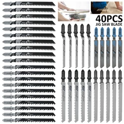 40 peças universal jig saw blade conjunto de madeira metal lâminas sortidas para trabalhar madeira t118g/t101ao/t101br/t101b/t111c/t144d jigsaw blade