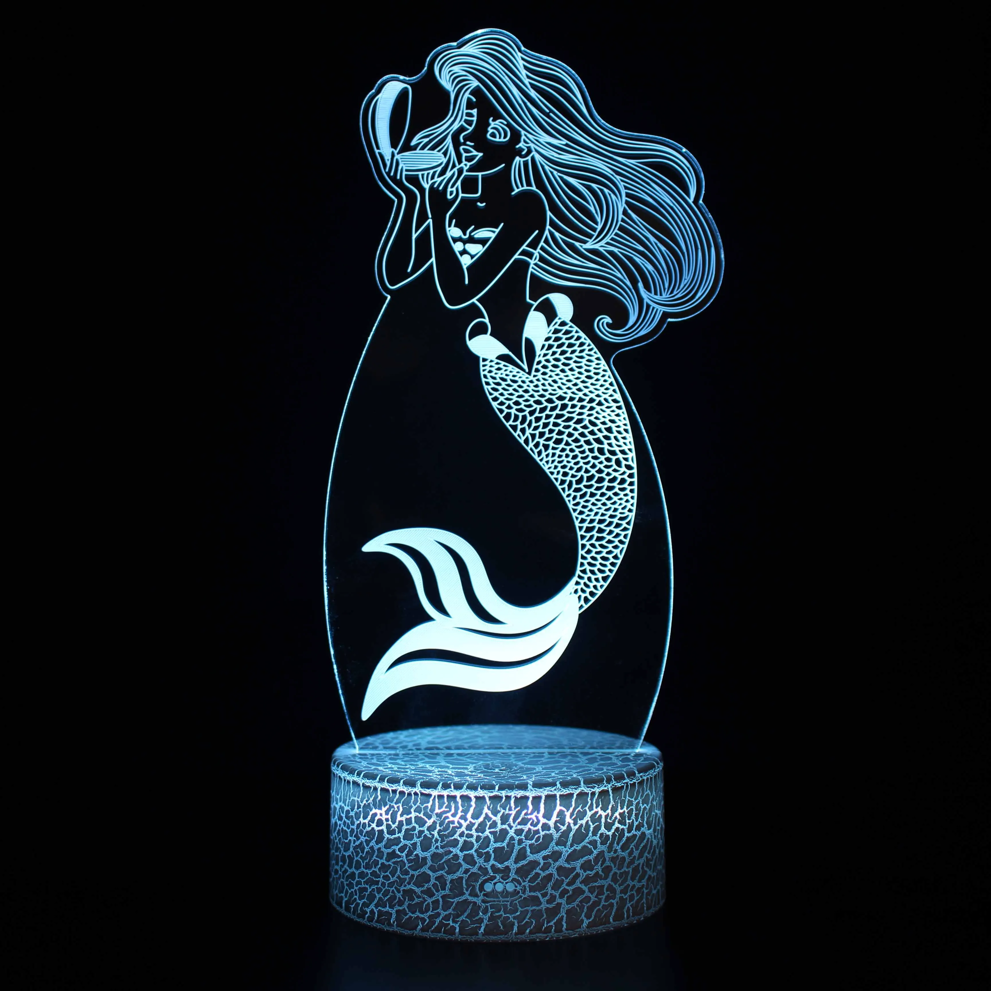 cool night lights 3D Mermaid Beauty Figure Night Lamp Room Decor RGB Light Christmas Birthday Gift For Kids Bedroom Decoration USB Fancy Lighting decorative night lights