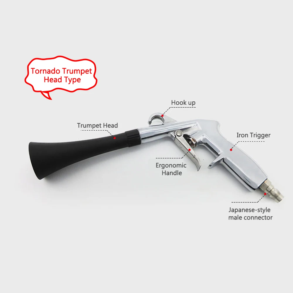 Пневматический распылитель для чистки салона автомобиля, пистолет для глубокой очистки воздуха, инструмент для мытья автомобиля Tornado с щеткой, головка трубы