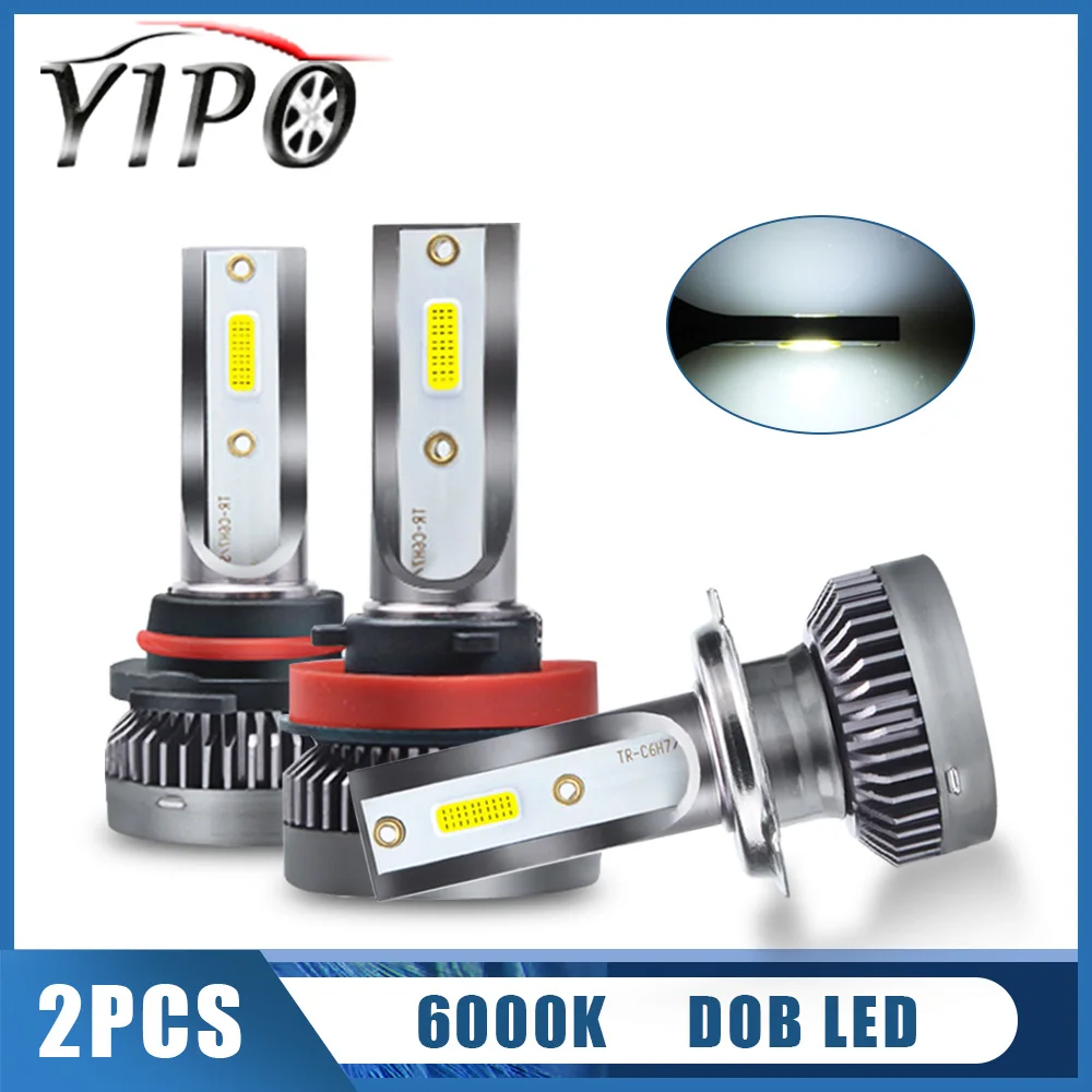 

h4 led headlight kit h7 led h11 9005 9006 HB3 HB4 9012 headlamp lampada hi/lo beam spotlight auto DOB chips car light 6000k 12V
