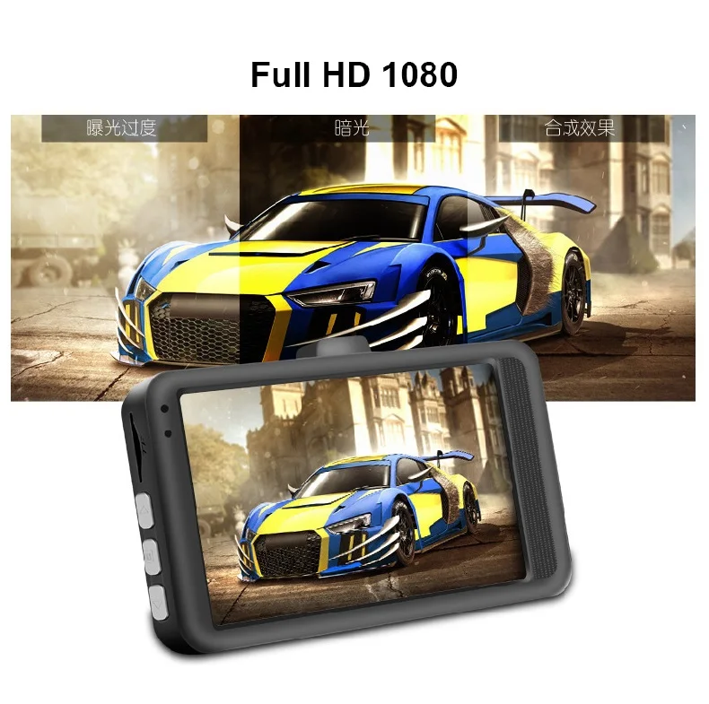 3 дюймов Автомобильный Зеркало заднего вида Full HD 1080P Автомобильный видеорегистратор Камера Двойной объектив Dash Cam авторегистратор видео Регистраторы G-sensor