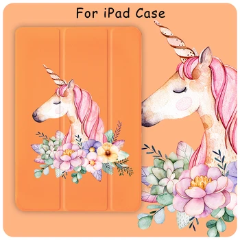 

Case For iPad Mini 5 4 3 2 1 Tablet Cover Auto Sleep Wake Cartoon Lovely Unicorn For iPad Air 3 2 10.2 PU Protect Skin iPad Case