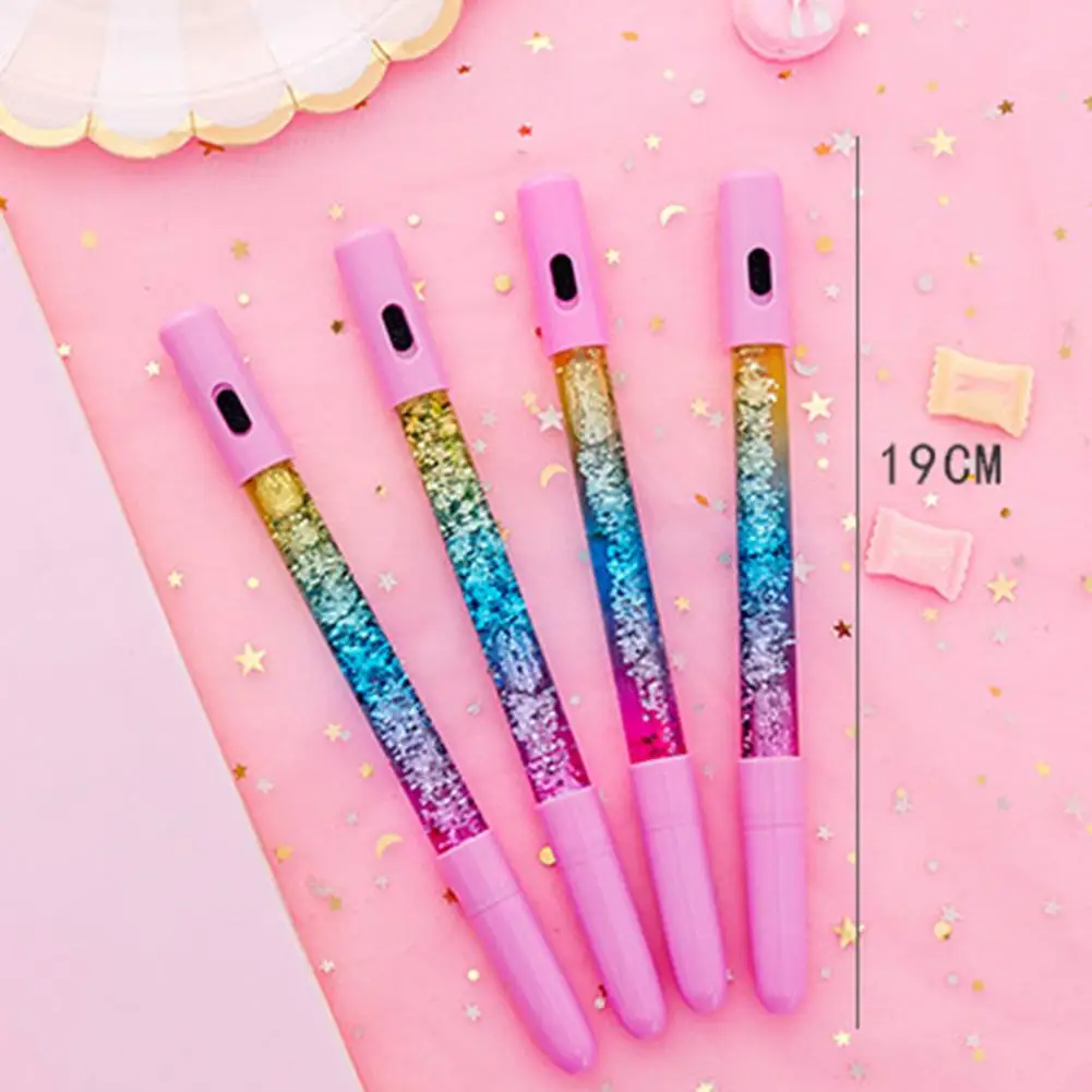 

0.35mm Sequin Quicksand Glitter Black Gel Ink Writing Pen School Stationarys