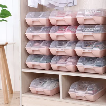 

Hot Clear Shoes Box Thickened Drawer Case Plastic Shoe Boxes Stackable Box Shoe Organizer Shoe box Shoe rack Shoemaker
