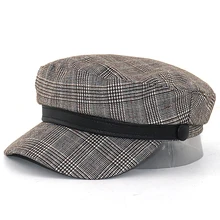 Модные береты с кожаным ремнем в стиле пэчворк для осени и зимы, теплые изогнутые береты, шапки из хлопка с фиксированным рисунком, шапка унисекс