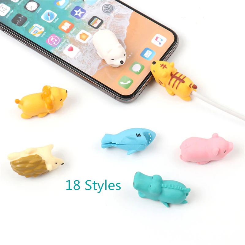 

Wire Protective Case For IPhone/HUAWEI/XIAOMI/SAMSUNG All Mobile Phone Lightning/MicroUSB/Type-C Connector Cable Cute Animal