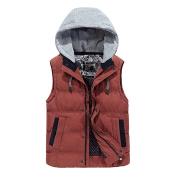 

2019 Autumn and Winter New Men's High-quality Hooded Vest Removable Multi-color Thick Warm Cotton Vest Male