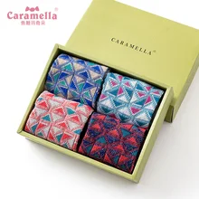 KMS новые осенние и зимние женские золотые треугольные носки 4 пары