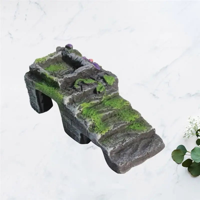 Аквариум озеленение скалы аквариум для рыб рептилия греется каменная черепаха каменный мост укрытие орнамент для альпинизма украшения
