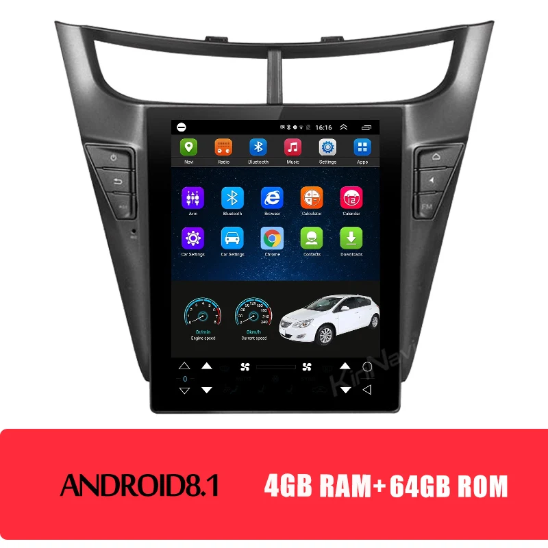 android car radio KiriNavi вертикальный экран Tesla style 10," 1 Din Android 8,1 автомобильный Радио Gps навигационный плеер Автомобильный dvd-плеер для Chevrolet Sail - Цвет: android car radio