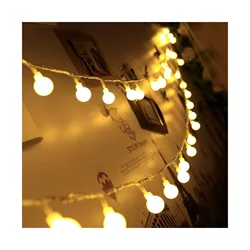 2022NEW 3M 6M 10M Fairy Garland LED Ball String Lights Waterproof for Christmas Tree Wedding Home Indoor Decoration Battery
