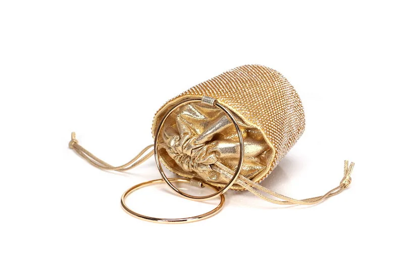 Мини-Сумочка с бриллиантами для женщин, золотой, серебряный, вечерний клатч, сумочка для свадебной вечеринки, роскошный дизайн, женская сумка-мешок, ZD1386