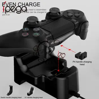 

Newest PG-9181 Three-in-One Handle Charger PRO Handle For PS4/ONE Plug And Charge Charging Base For Switch PRO PS4 ONE Gamepad