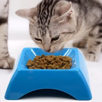 

Square Pet Bowl Colorful Melamine Dog Feeding Dish Non-slip Puppy Feeder Cat Dog Drinking Water Bowls Anti-fall Kitten Food Bowl