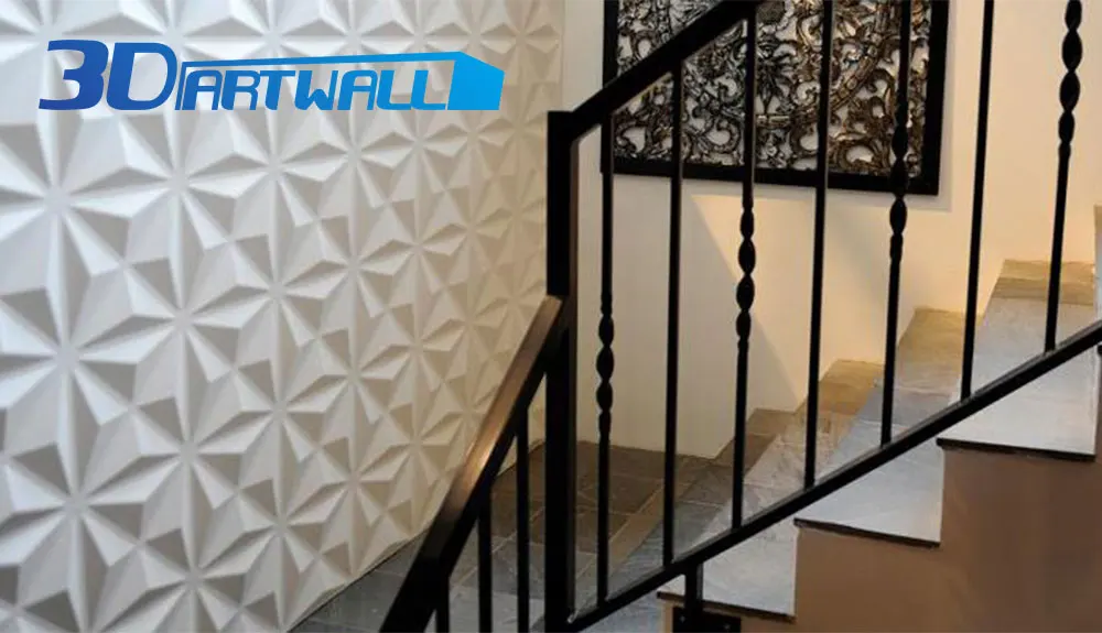 3DARTWALL PVC 3D Fashion Decorative Wall Panels White Star Shape Textured Wall Tiles 48 Pack 129 Sq Ft