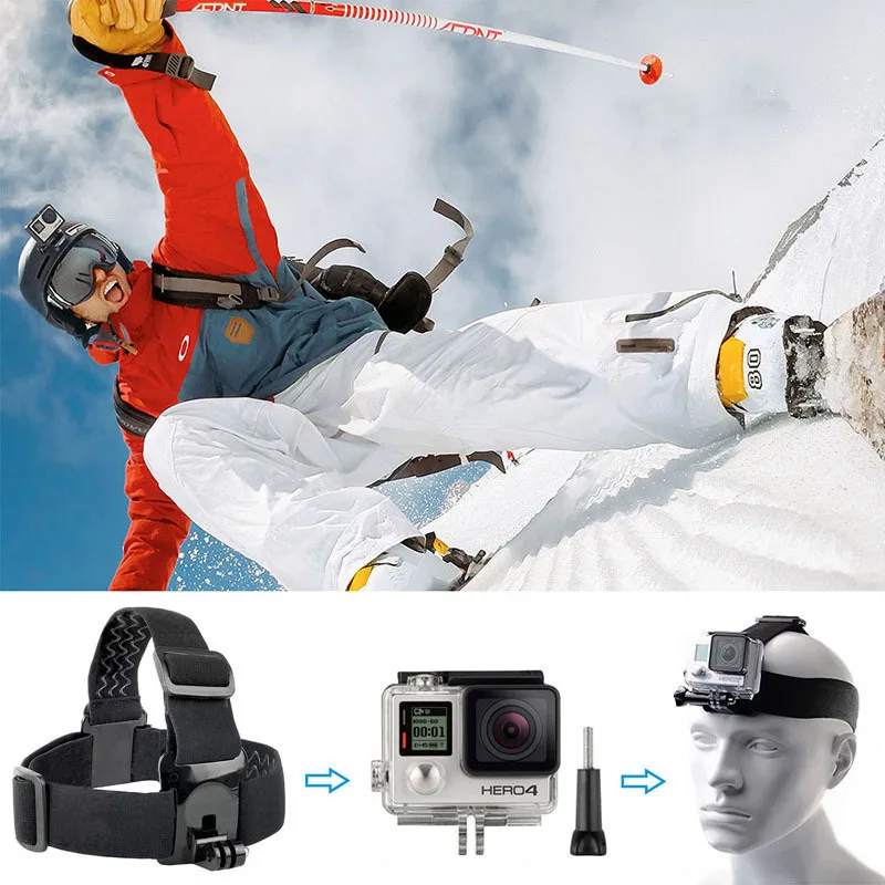 Универсальный штатив для GoPro аксессуары Hero5/4/3 головная повязка обвязка для спортивной экшн-камеры SJCAM сумка для хранения Камера аксессуары набор моноподов