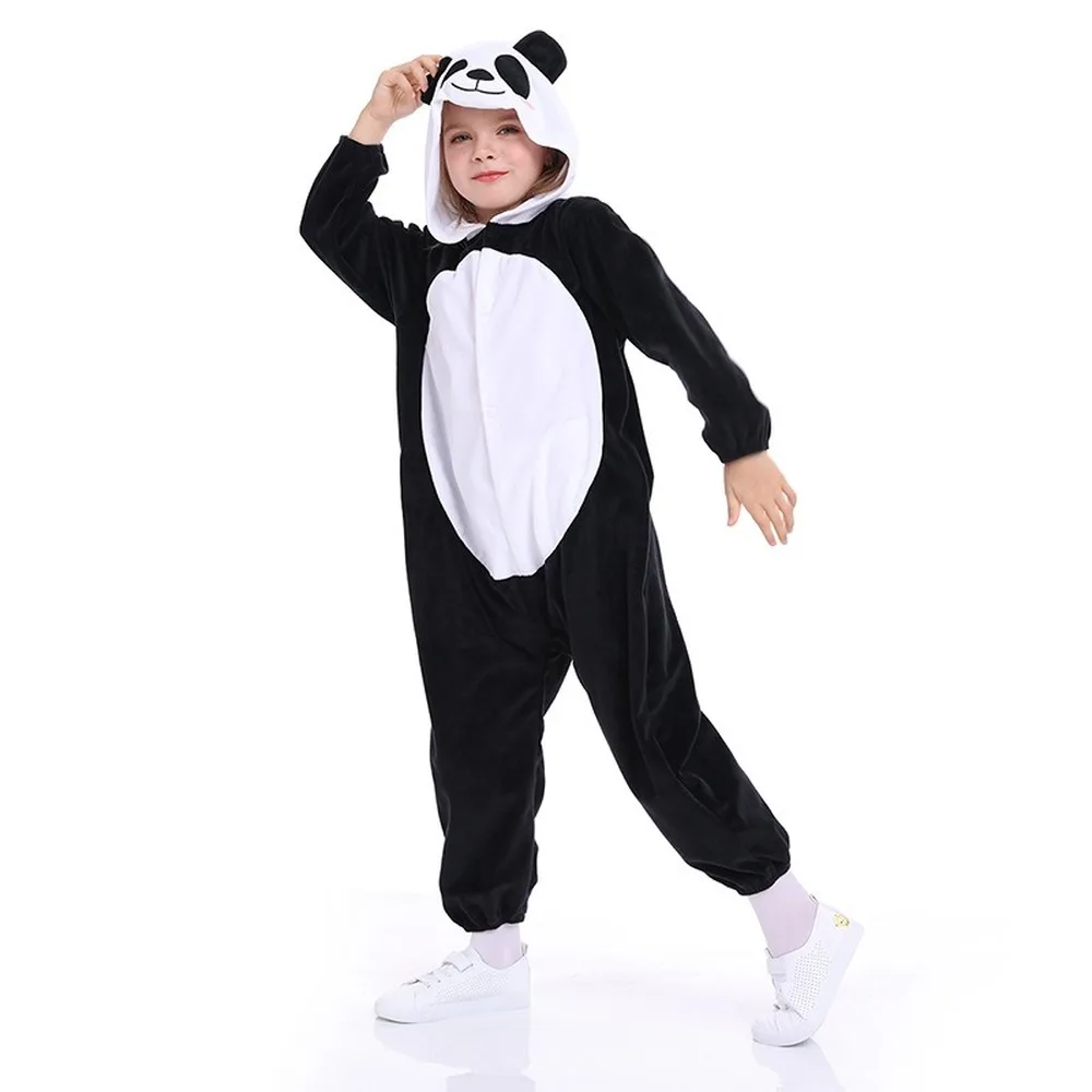Kid Animal Cosplay Costume for Halloween Make Up Party Unisex Panda Hooded Jumpsuit for Carnival Theme Party Stage Performance Kid Animal Cosplay Costume for Halloween Make Up Party Unisex Panda Hooded Jumpsuit for Carnival Theme Party Stage Performance