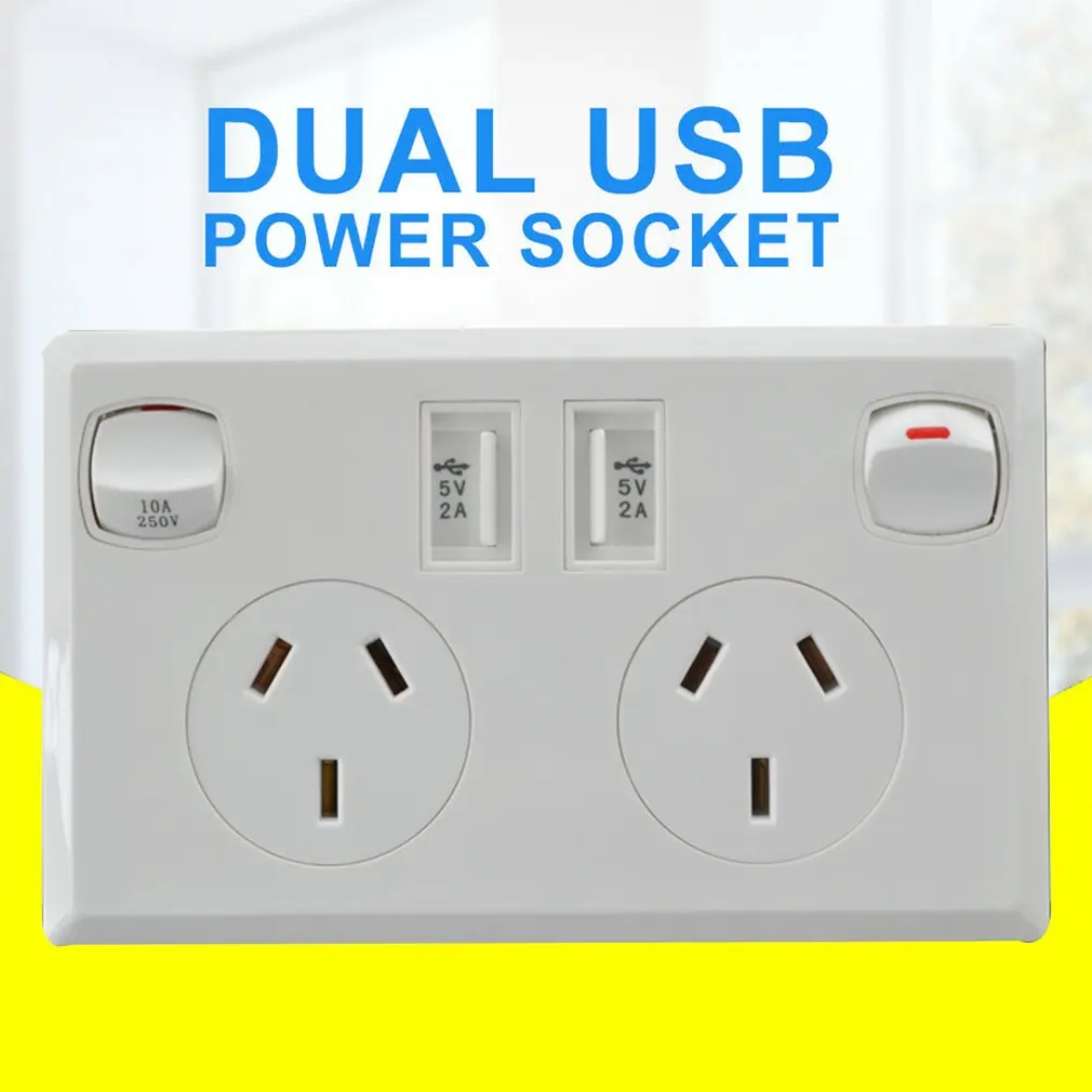 2.1A двойной USB Домашний настенный источник питания австралийский комплект питания точечная розетка AU plug