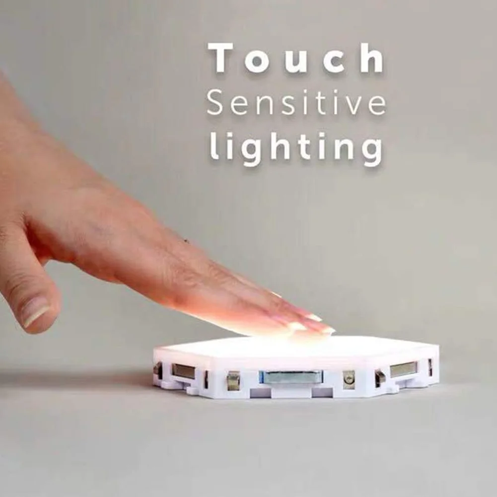 

Honeycomb Assembly Touching Light DIY Wall Lamp Smart Light for Bedroom Hallway Bathroom LKS99