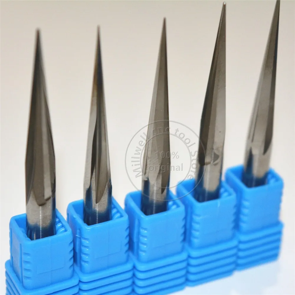 Концевая фреза по дереву твердосплавная с хвостовиком 5 шт 6 мм * 10 градусов R0.25 60 л