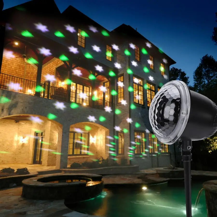 

AC100-240V LED Snowflake Projector Light IP65 Waterproof Projection Lamp With Remote Control For Home Weeding Party Use