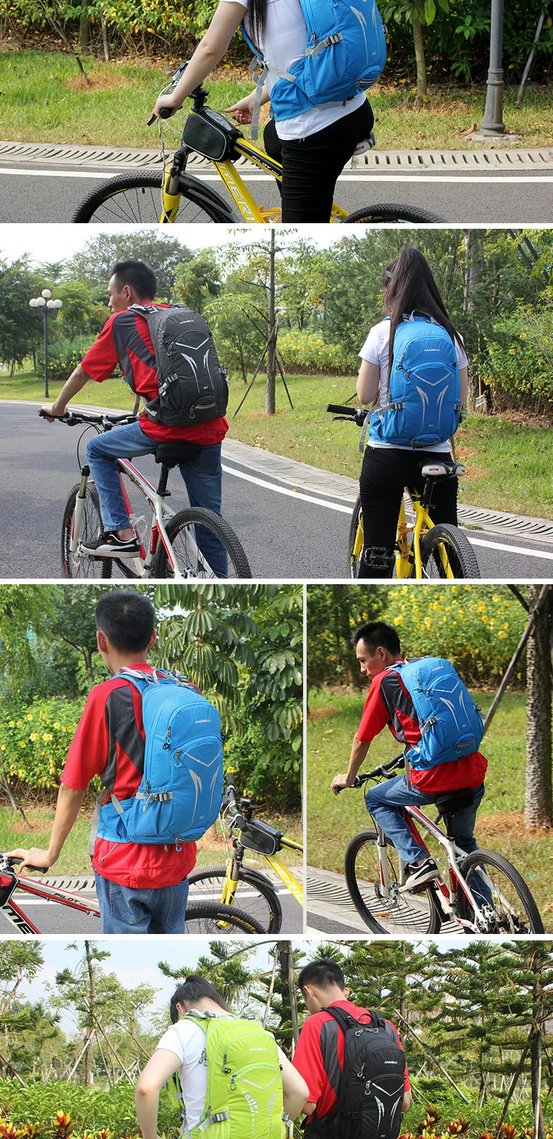ANMEILU 20L Outdoor Cycling Bicycle Backpack Hiking Hydration Backpack Sport Climbing Bag waterproof Bike Bag with rain cover