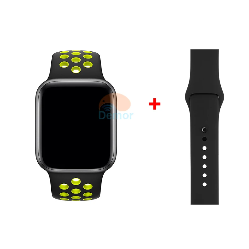 DEMOR IWO 12 Смарт-часы 44 мм 40 мм монитор сердечного ритма для мужчин и женщин умные часы для Apple iOS 9 iPhone 11 5 8X10 Android телефон - Цвет: Black Yellow