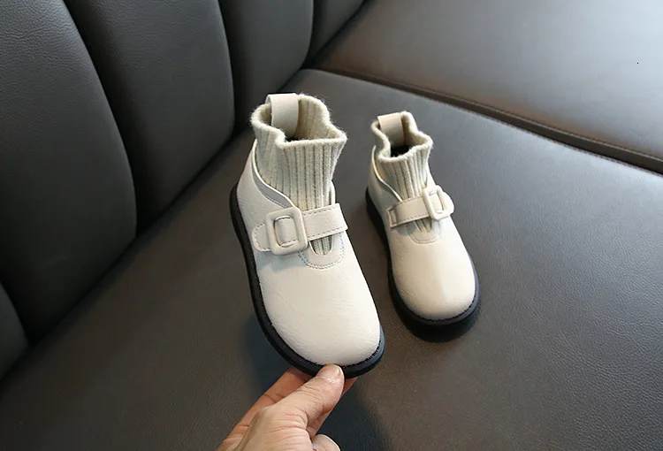 CNFSNJ new Autumn Winter Children sneakers PU Flock Leather Ankle Boots Kids Warm Boots Girls Fashion Shoes 21-25