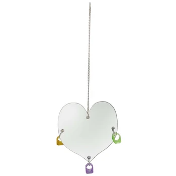 

2020 New 4 Pcs Strong Parrot Swing Large Single-Sided Chicken Mirror Hanging Roosting Bar