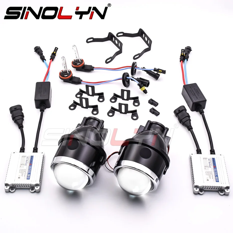 Sinolyn Bi Xenon противотуманная линза H11 Светодиодный HID PTF полный комплект