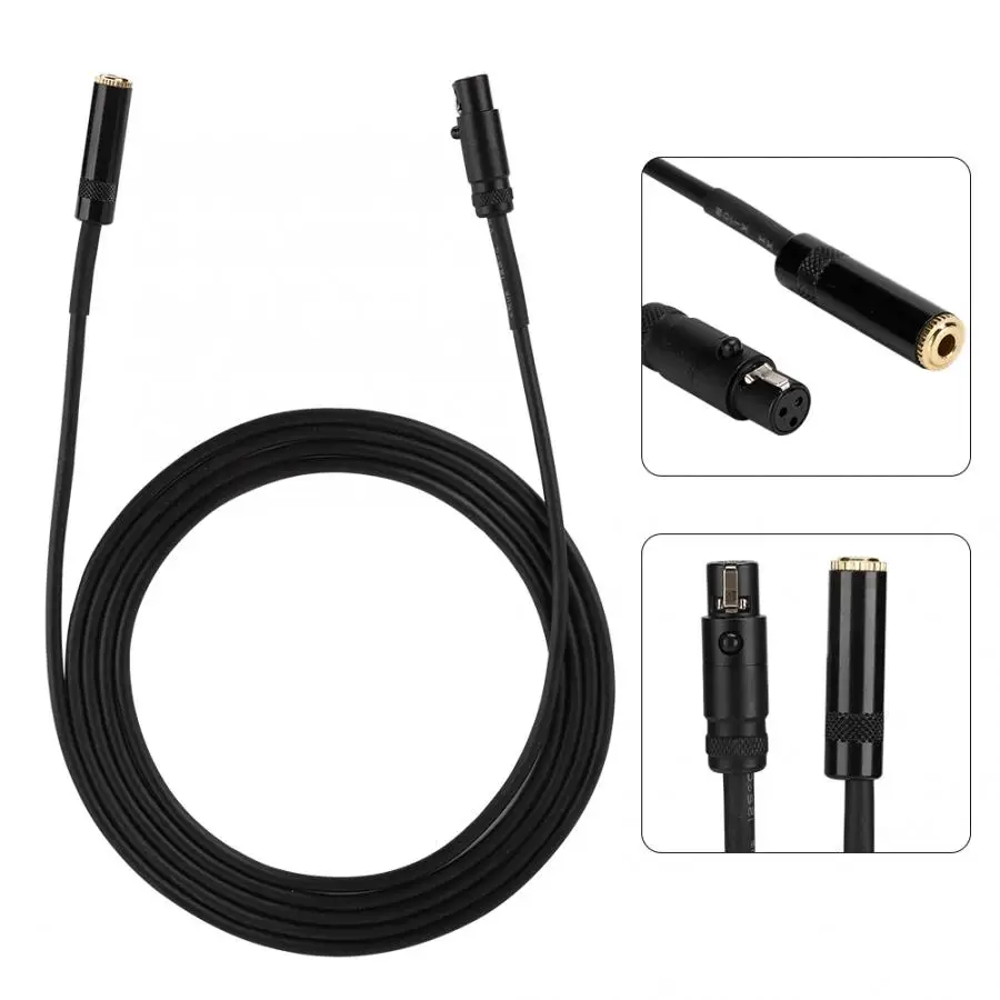 Аудиокабель с переходником мама 3 5 мм на 3pin Mini XLR для камеры беспроводной микрофон